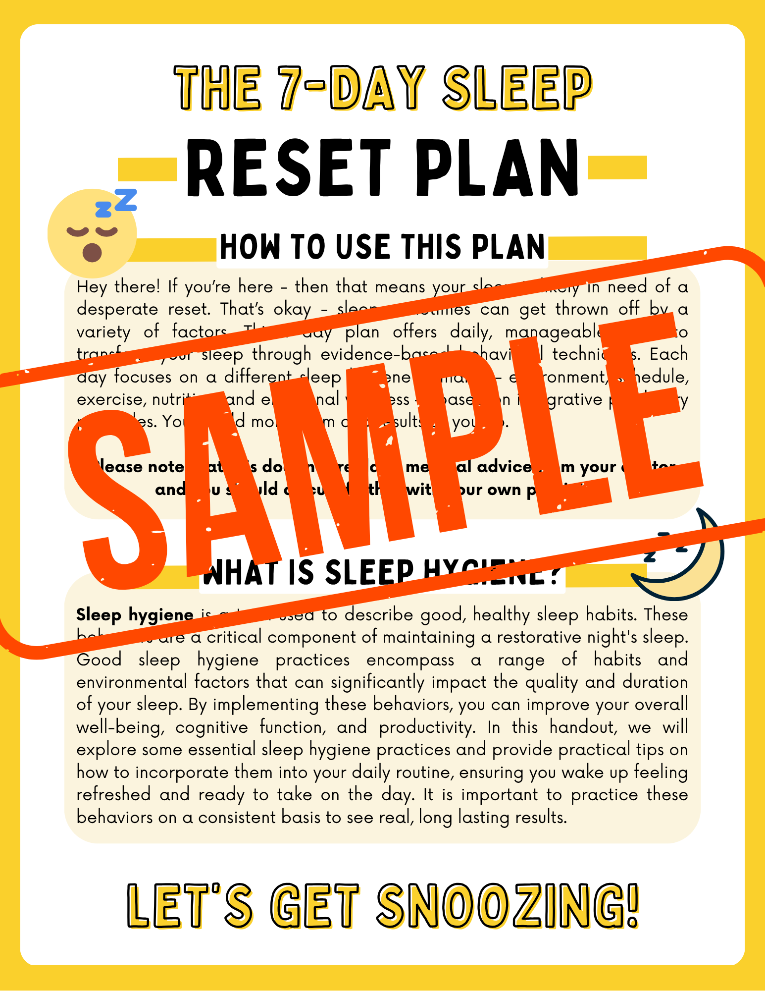 The 7-Day Sleep Reset Plan (Downloadable PDF)